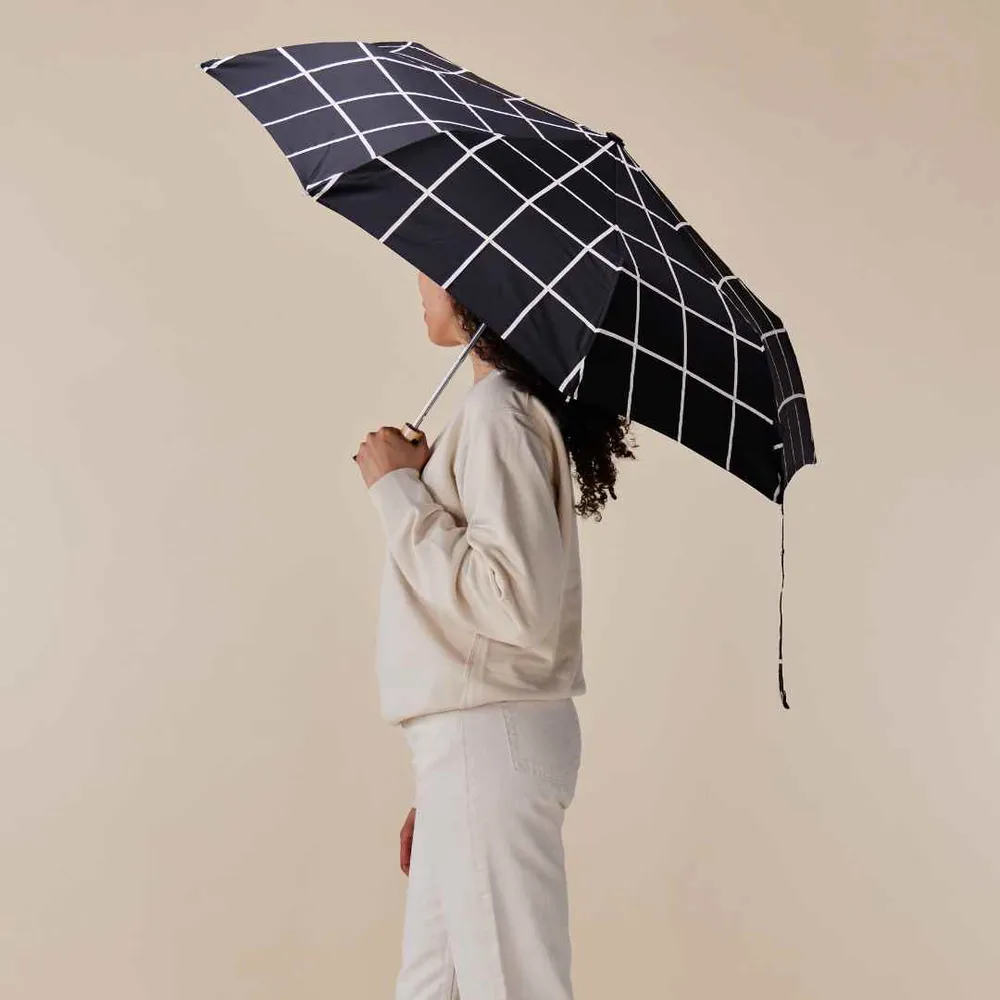 Original Duckhead Duck Umbrella, Black Grid Pattern