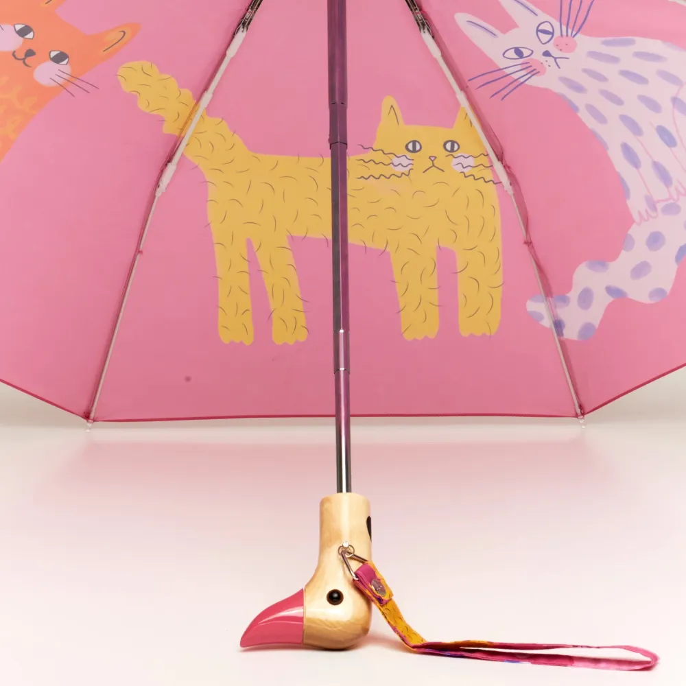 Original Duckhead Duck Umbrella, Fuchsia Arty Cats