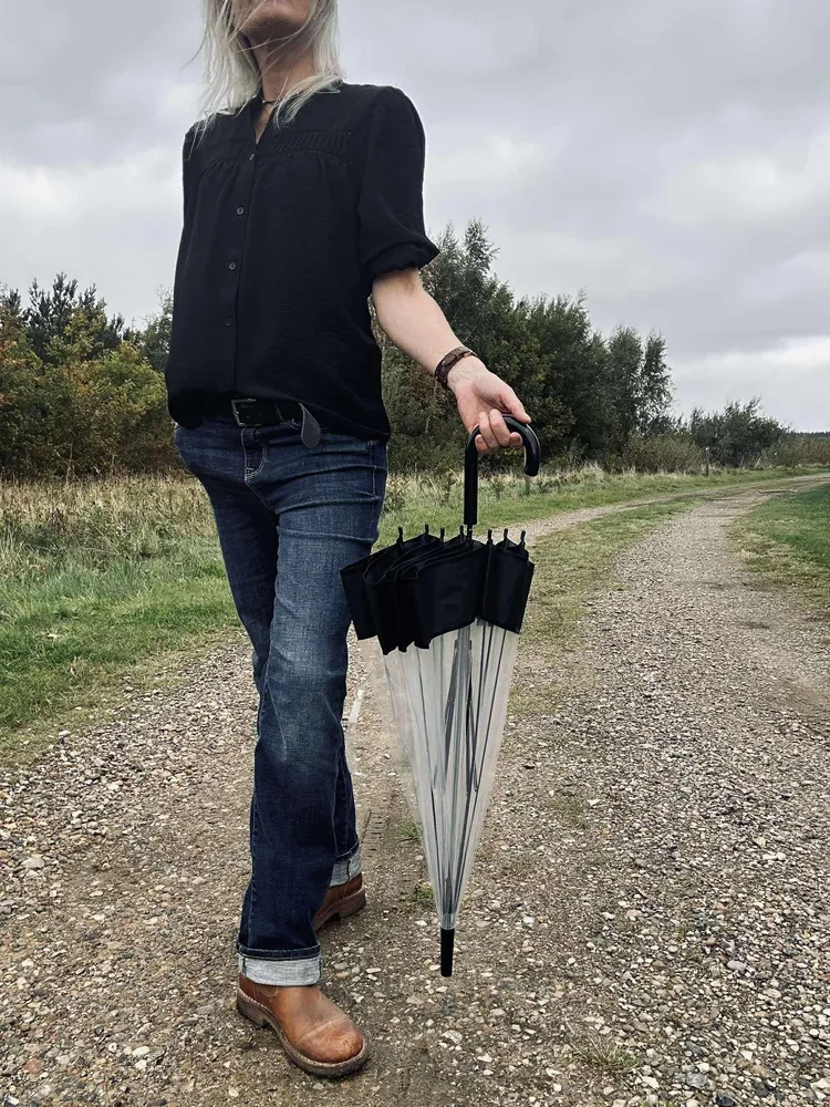 Paraply Transparent - Black
