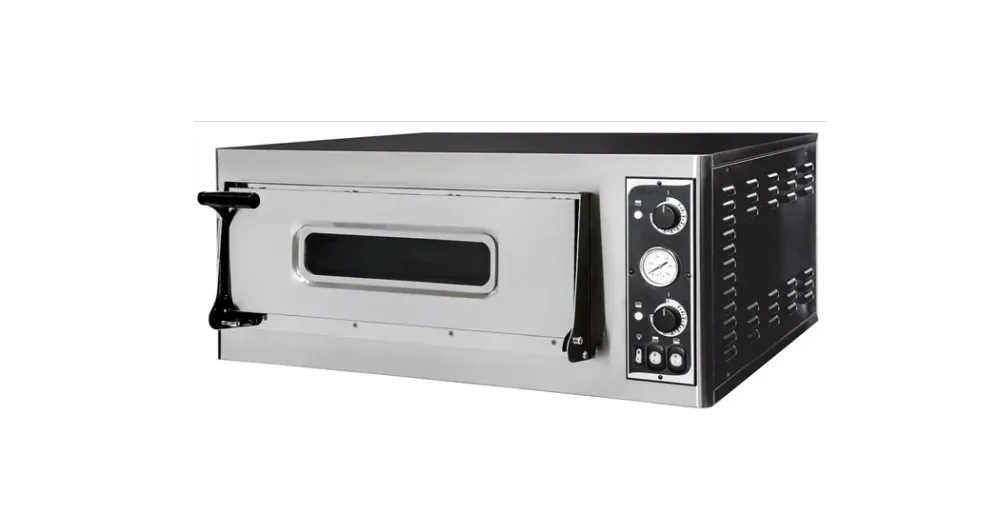 Pizzaovn BASIC 4 opptil 500°C og kammeret har plass til 4 pizzaer på ø32cm hver
