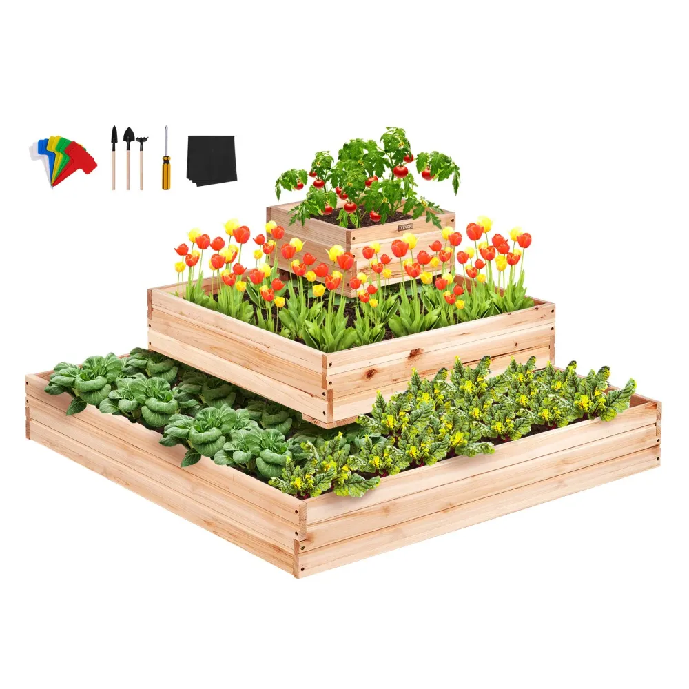 Hevet plantebed - 3 lag