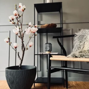 Krukke i plast - Riflet koks H 30 cm