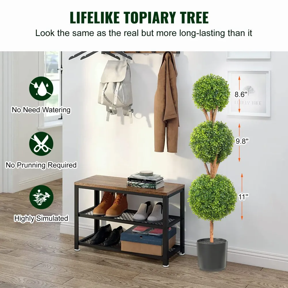 Kunstig plante buksbom - 122 cm - 2-pakning