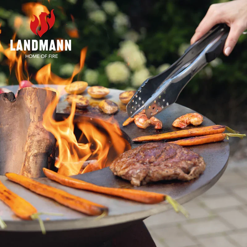 Landmann Fire fat i cortenstål med vedlager
