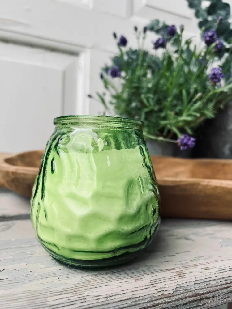 Mygglys Citronella i farget glass - Grønn