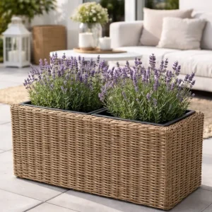 Plantekasse i natur rattan