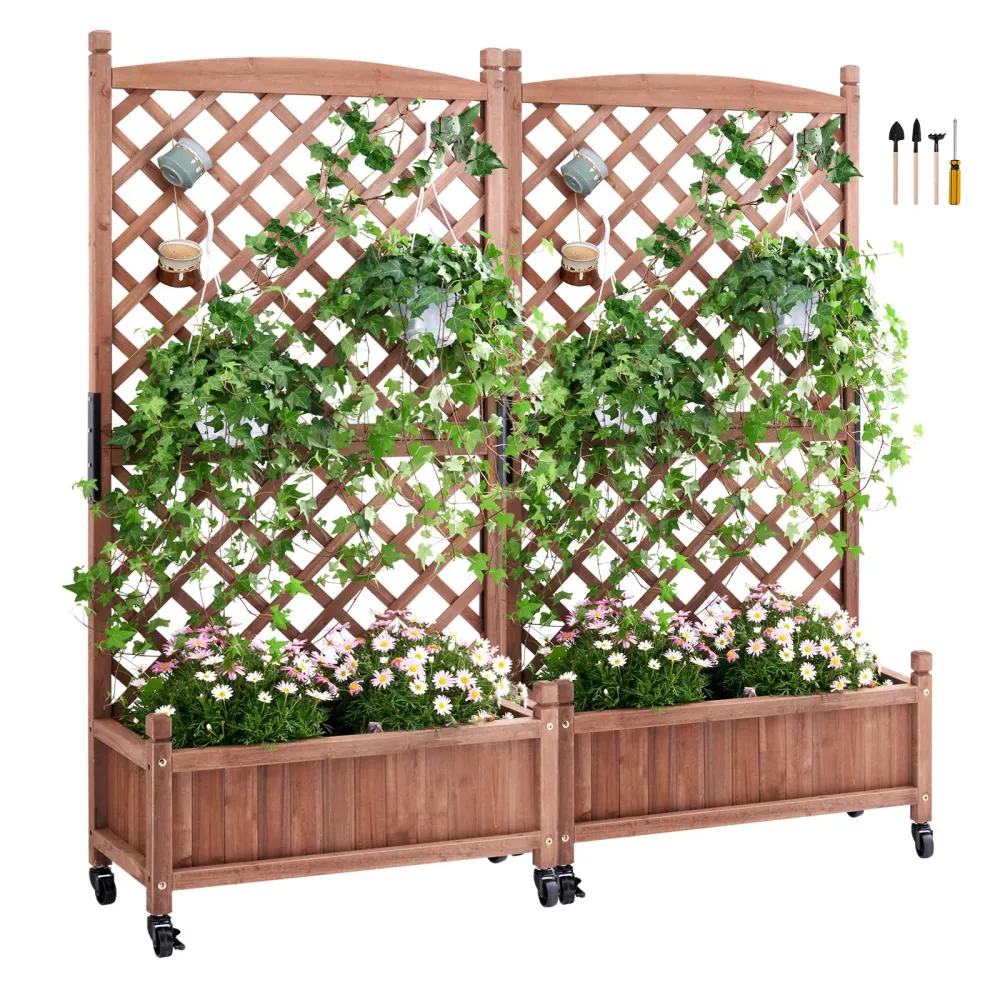Plantekasser med espalier - 2 stk