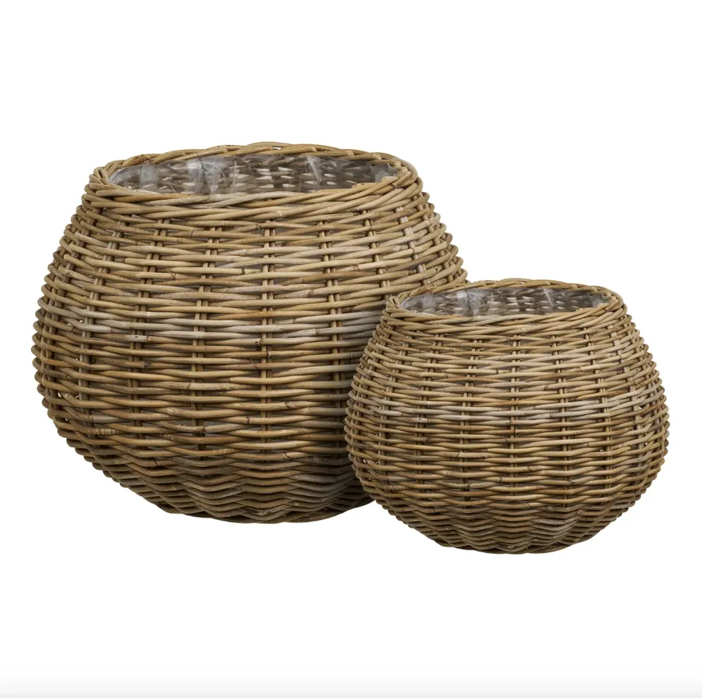 Plantekurver i natur rattan - 2 stk