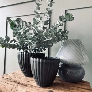 Potte i betong-look - Stor grå