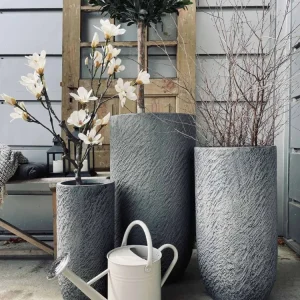 Sett med 3 store hagekrukker - Mørk grå
