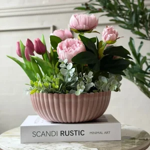 Skål i betonglook - Rosa