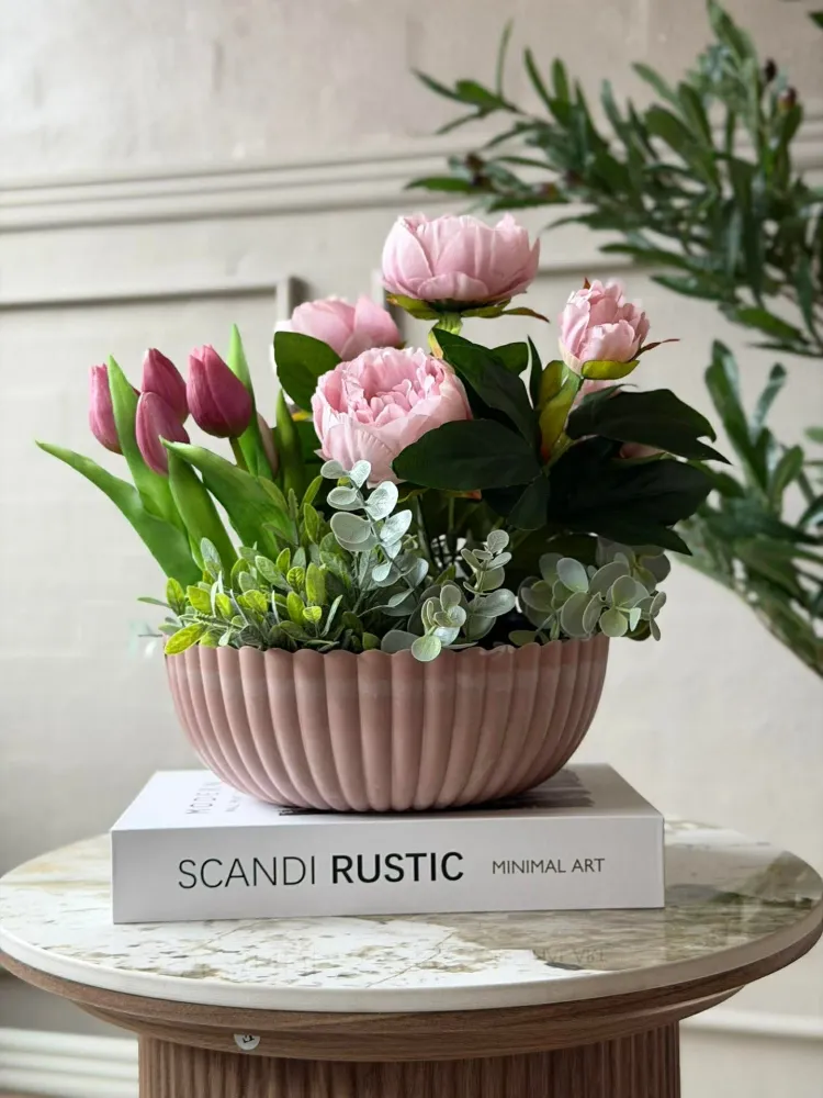 Skål i betonglook - Rosa