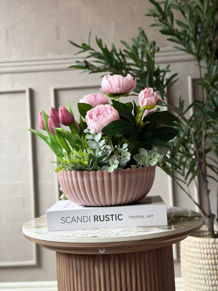 Skål i betonglook - Rosa