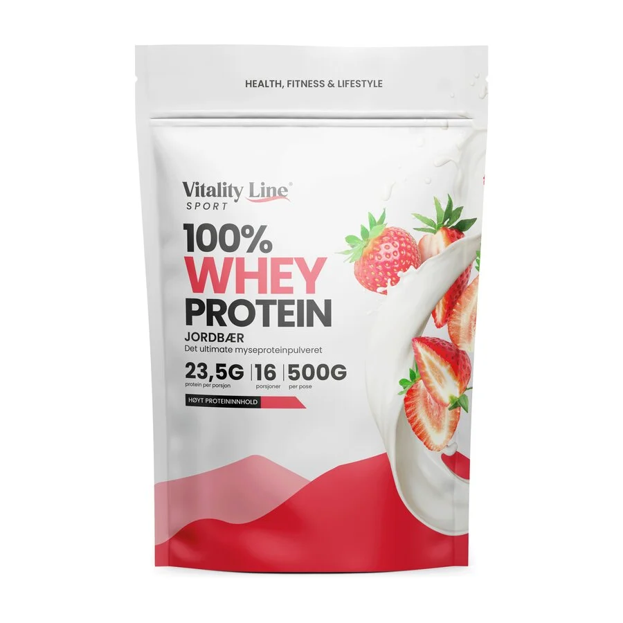 Vitality Line Sport 100% myseprotein jordbær 500 g