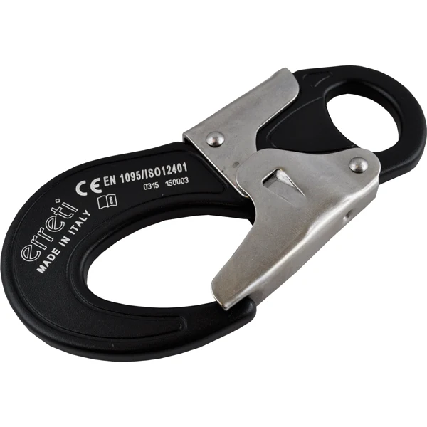 Sikkerhetskrok livline, ISO 12401, aluminium, 145 gram, 22 KN bruddstyrke