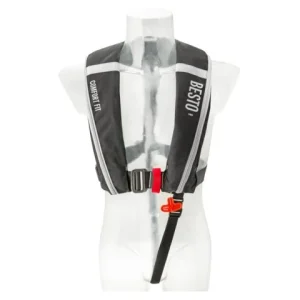 Besto, Comfortfit 180N oppblåsbar redningsvest, automatisk, svart/grå