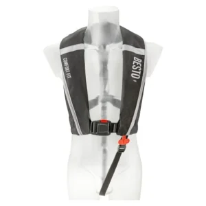 Besto, Comfortfit 180N oppblåsbar redningsvest auto/midjebelte svart/grå