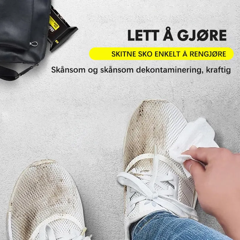 Våtservietter rengjøring av sko