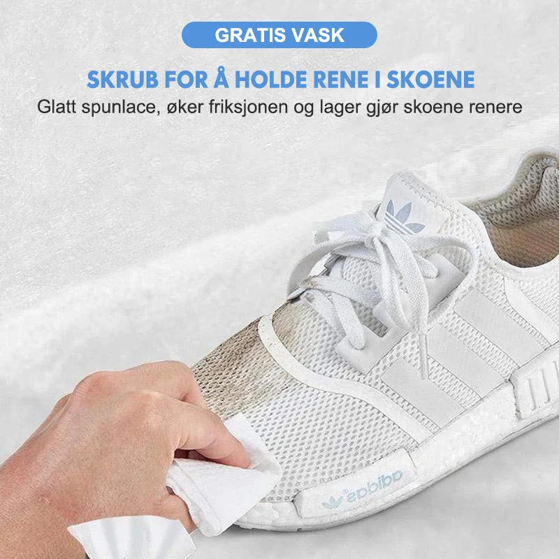 Våtservietter rengjøring av sko