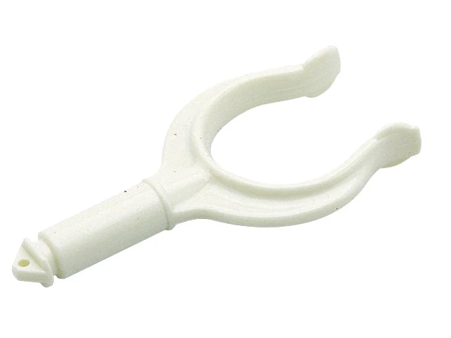 Trem, åregaffel 1 3/4" hvit nylon