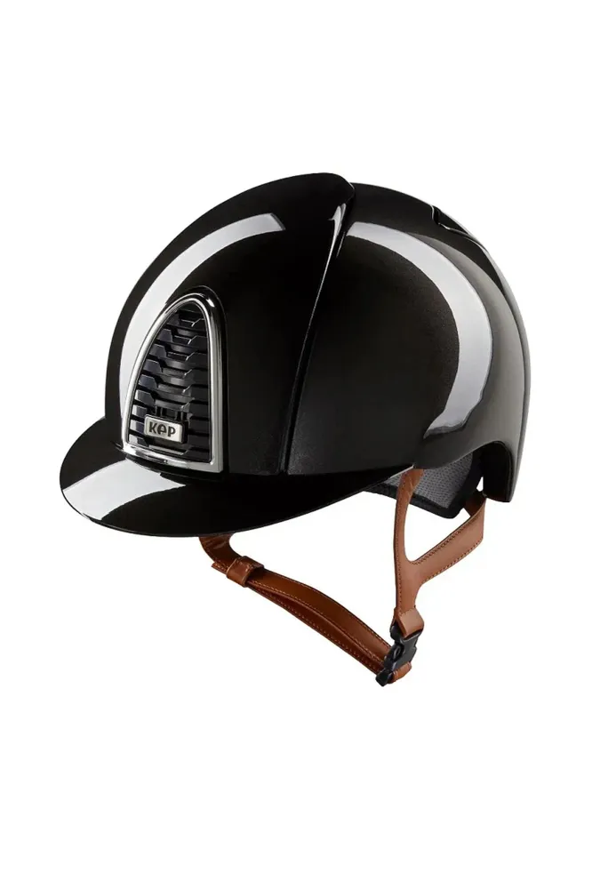 KEP Cromo 2.0 Shine/Beige ridehjelm med ekstra visir, app kompatibel Black/Beige 059-x-062
