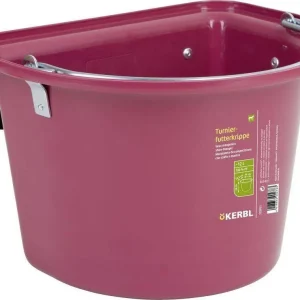 Forbøtte 12L med oppheng og bærehåndtak, rosa plast til fôr og vann – Kerbl
