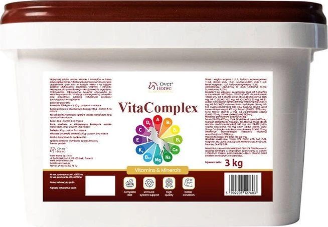 Vitaminer Og Mineraler til hest 3kg, tilskudd – Over Horse VitaComplex