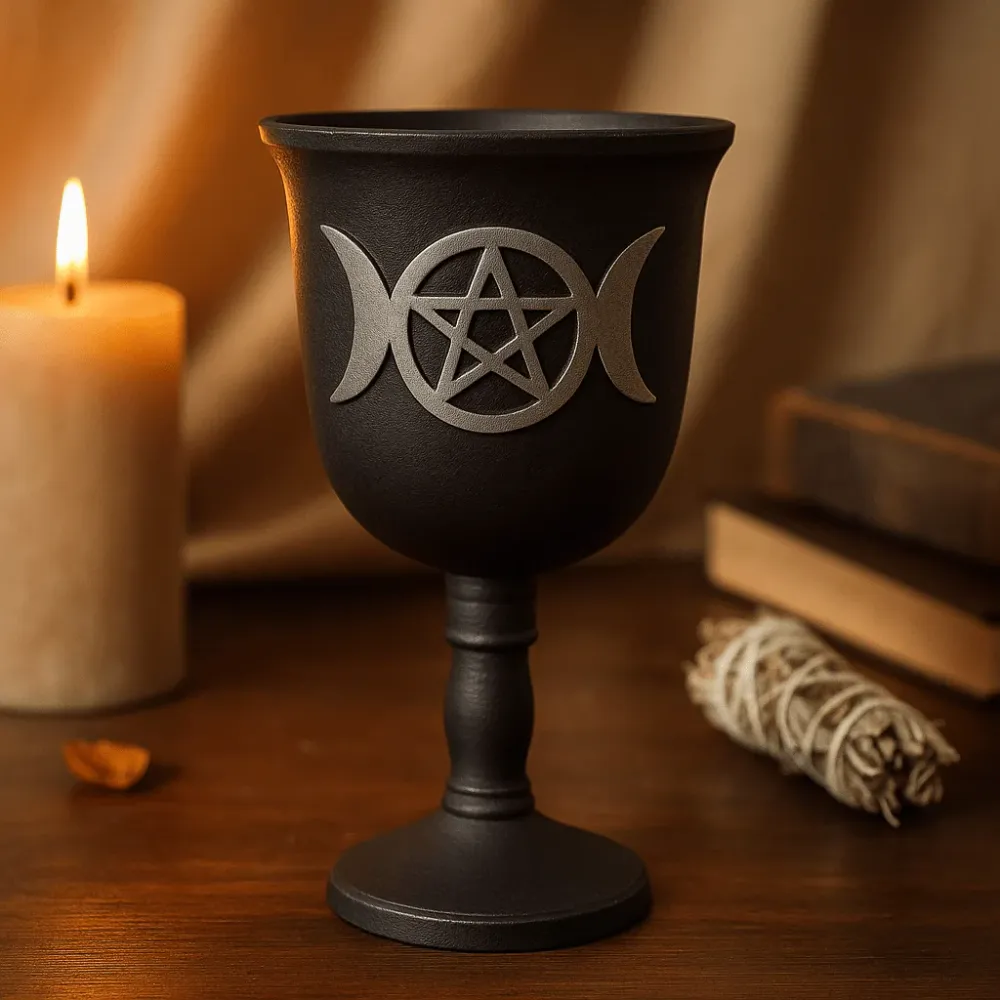 Jernritualbeger Trippel Måne Pentagram 20x11cm