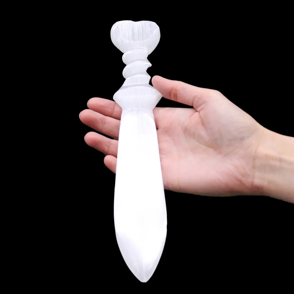 Selenitt rituell kniv spiral 25cm