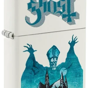 Zippo – Ghost «Papa Emeritus over Cathedral» – White Matte Lighter