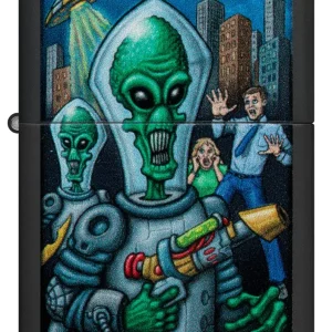 Zippo Lighter - Alien Attack Design