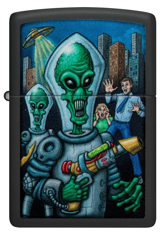 Zippo Lighter - Alien Attack Design