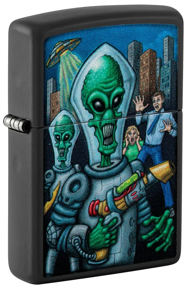 Zippo Lighter - Alien Attack Design