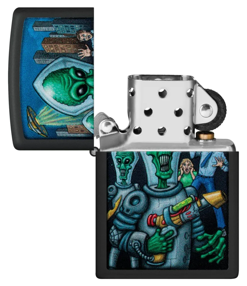 Zippo Lighter - Alien Attack Design