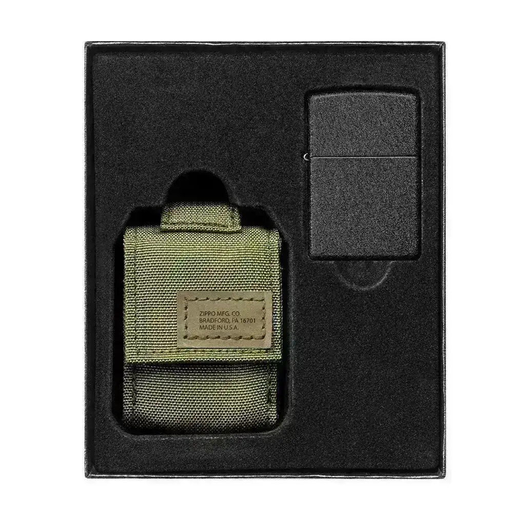 Zippo Lighter - Crackle Lighter og Taktisk Lomme PAKKE - Grønn