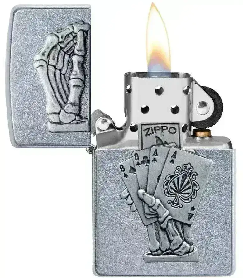 Zippo Lighter - 3D Dead Mans Hand Design
