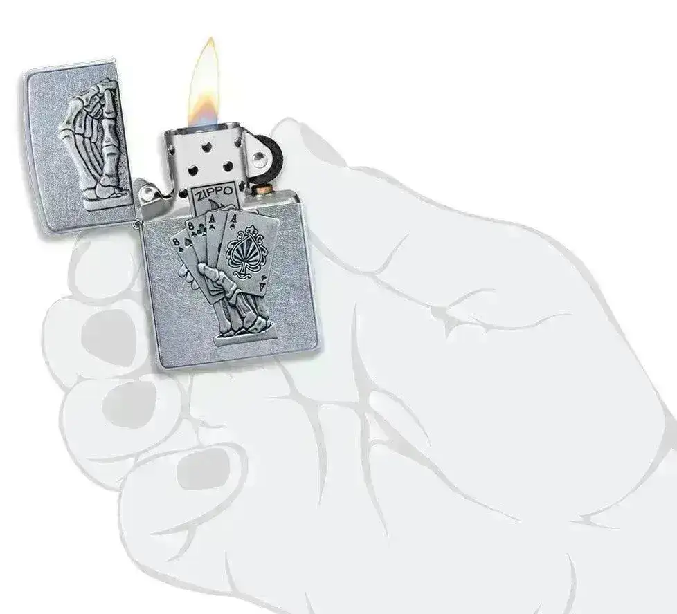 Zippo Lighter - 3D Dead Mans Hand Design