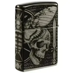 Zippo Lighter - Hawkmoth High Polish Black