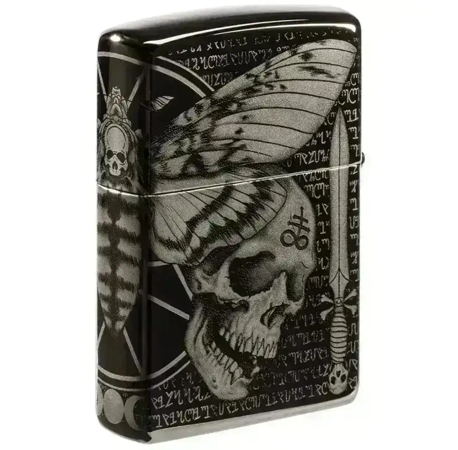 Zippo Lighter - Hawkmoth High Polish Black