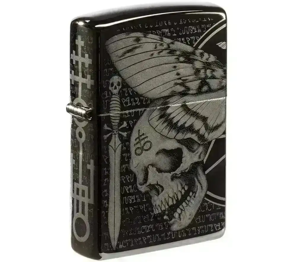 Zippo Lighter - Hawkmoth High Polish Black