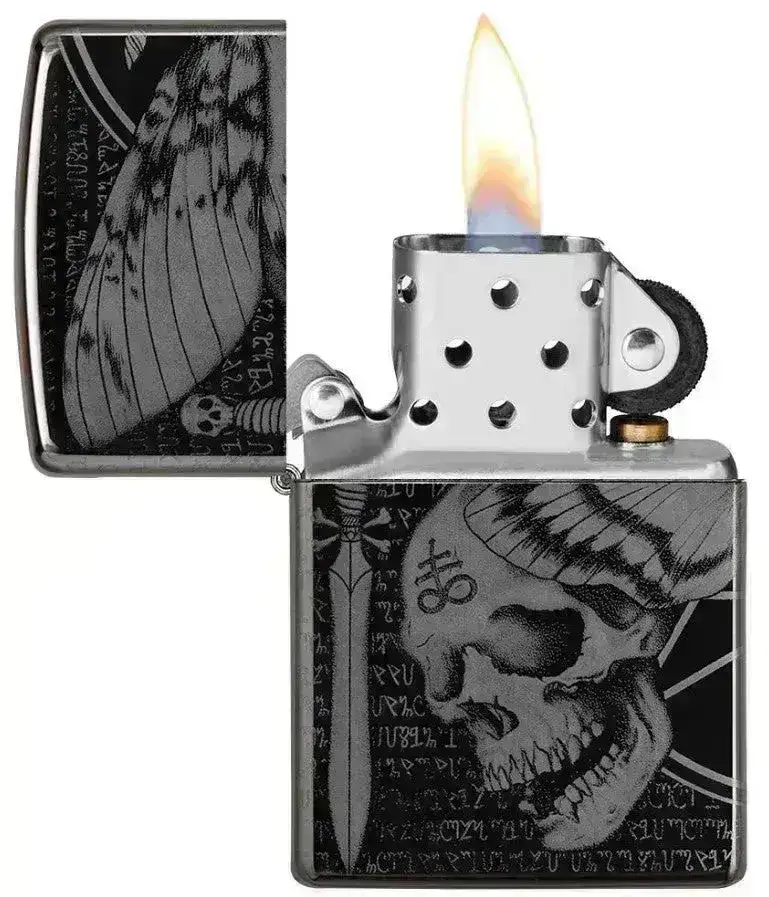 Zippo Lighter - Hawkmoth High Polish Black