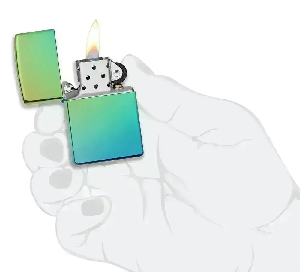 Zippo Lighter - Klassisk Høypolert Teal