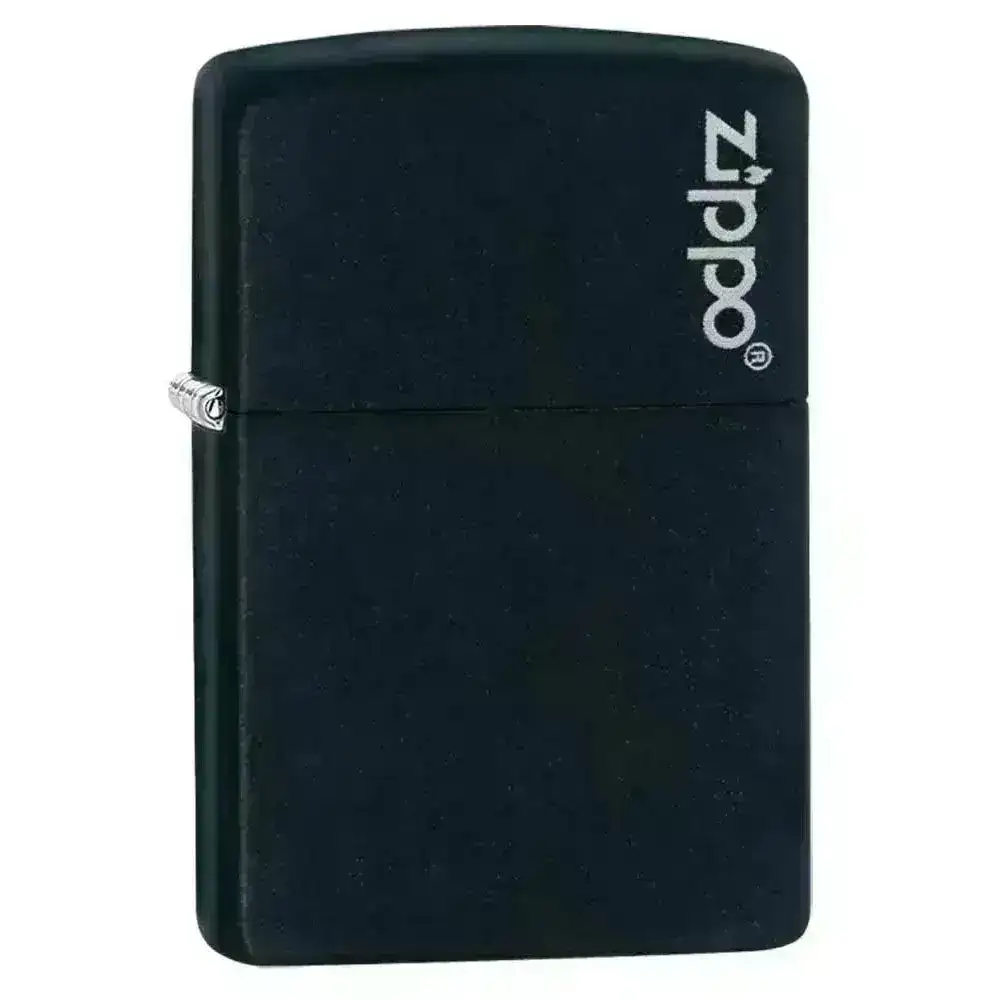 Zippo Lighter - Klassisk Matt Svart med Logo