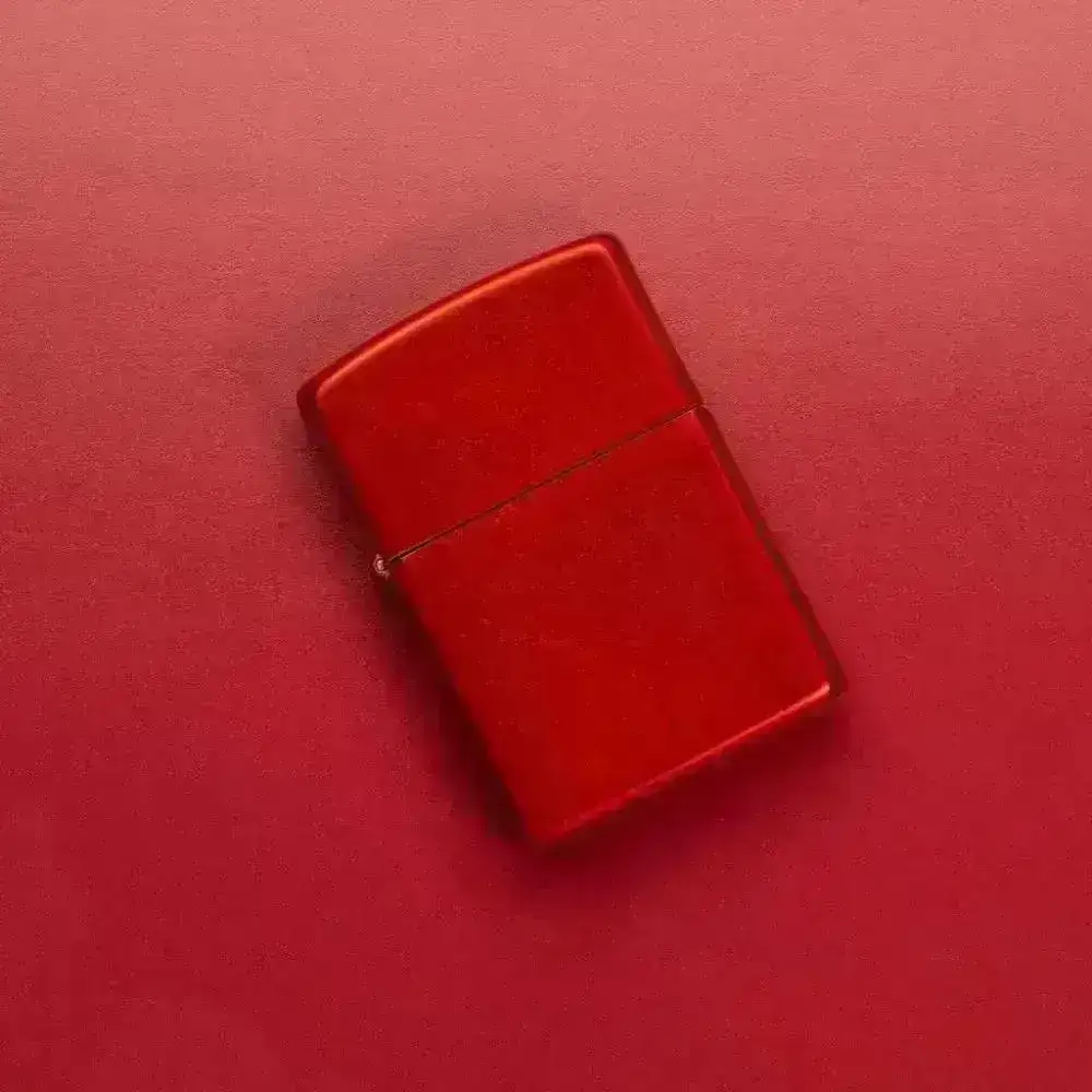 Zippo Lighter - Klassisk Metall Rød