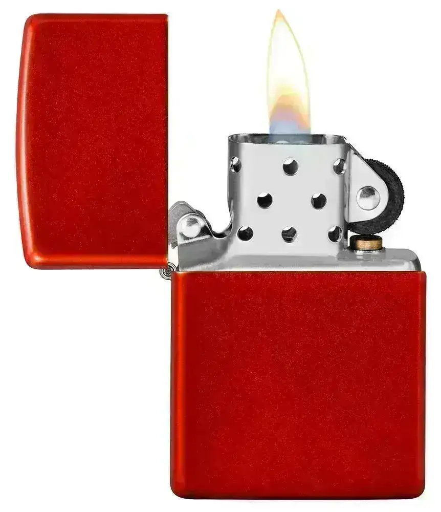 Zippo Lighter - Klassisk Metall Rød