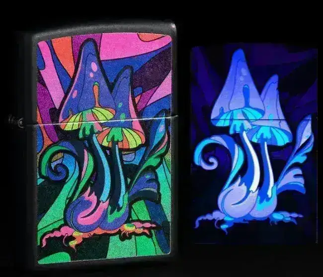 Zippo Lighter - Magic Mushrooms Neon Motiv