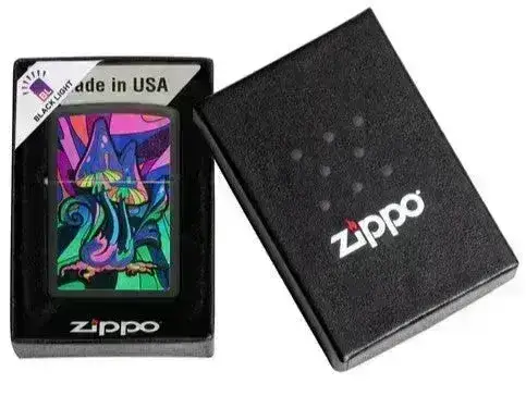 Zippo Lighter - Magic Mushrooms Neon Motiv