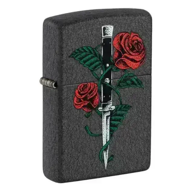 Zippo Lighter - Rose og Dolk Motiv