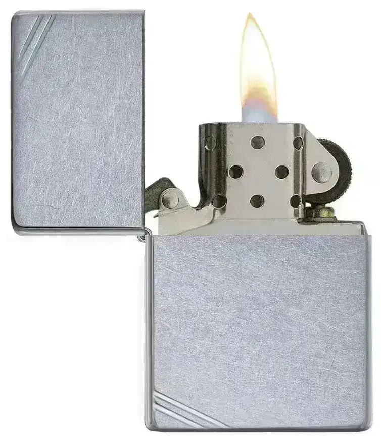 Zippo Lighter - Street Chrome - Vintage Slashes