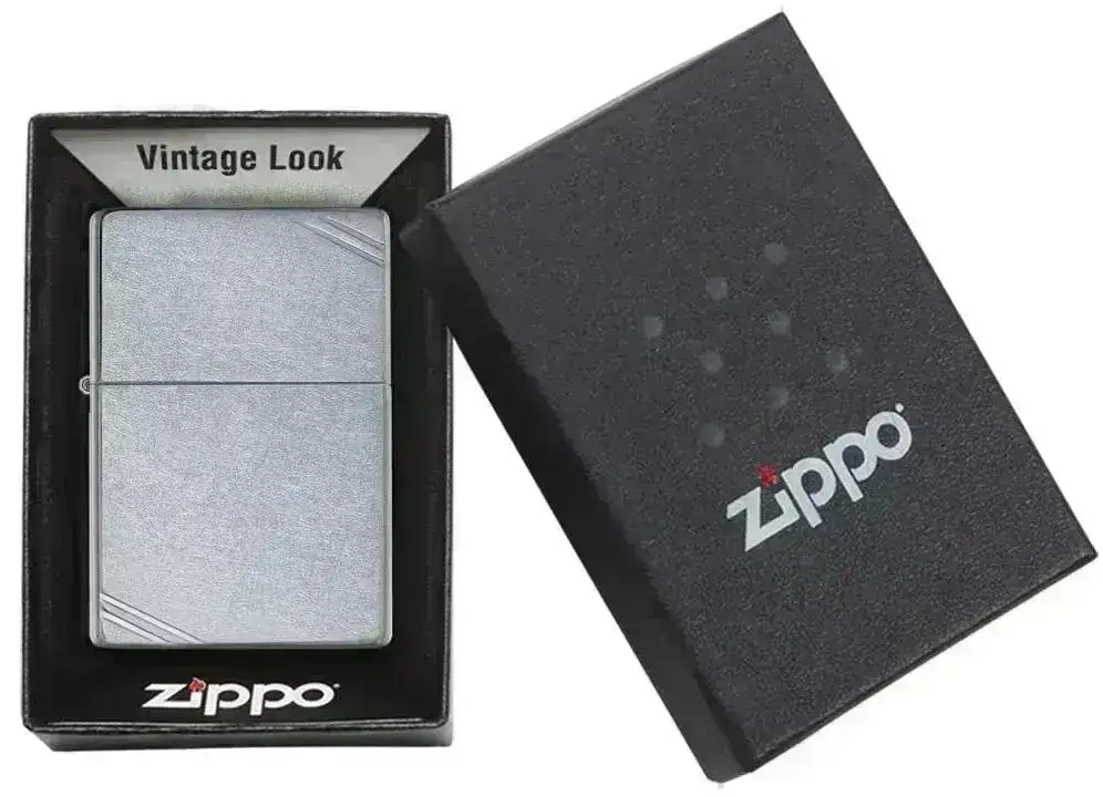 Zippo Lighter - Street Chrome - Vintage Slashes